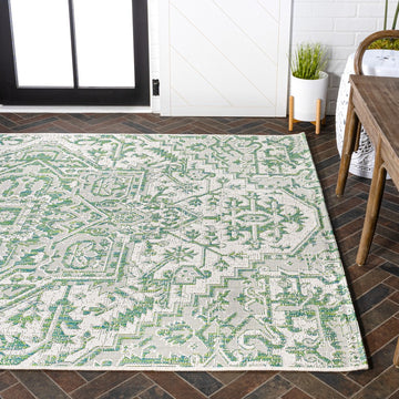 Estrella Bohemian Medallion Textured Weave Indoor/outdoor Area Rug